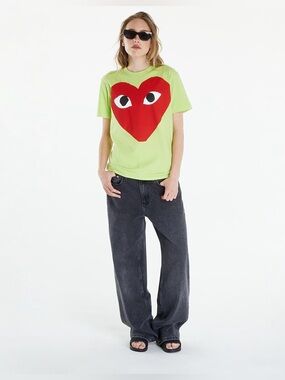 NWT Comme des Garcons Play Short Sleeve Logo Print T-Shirt Unisex